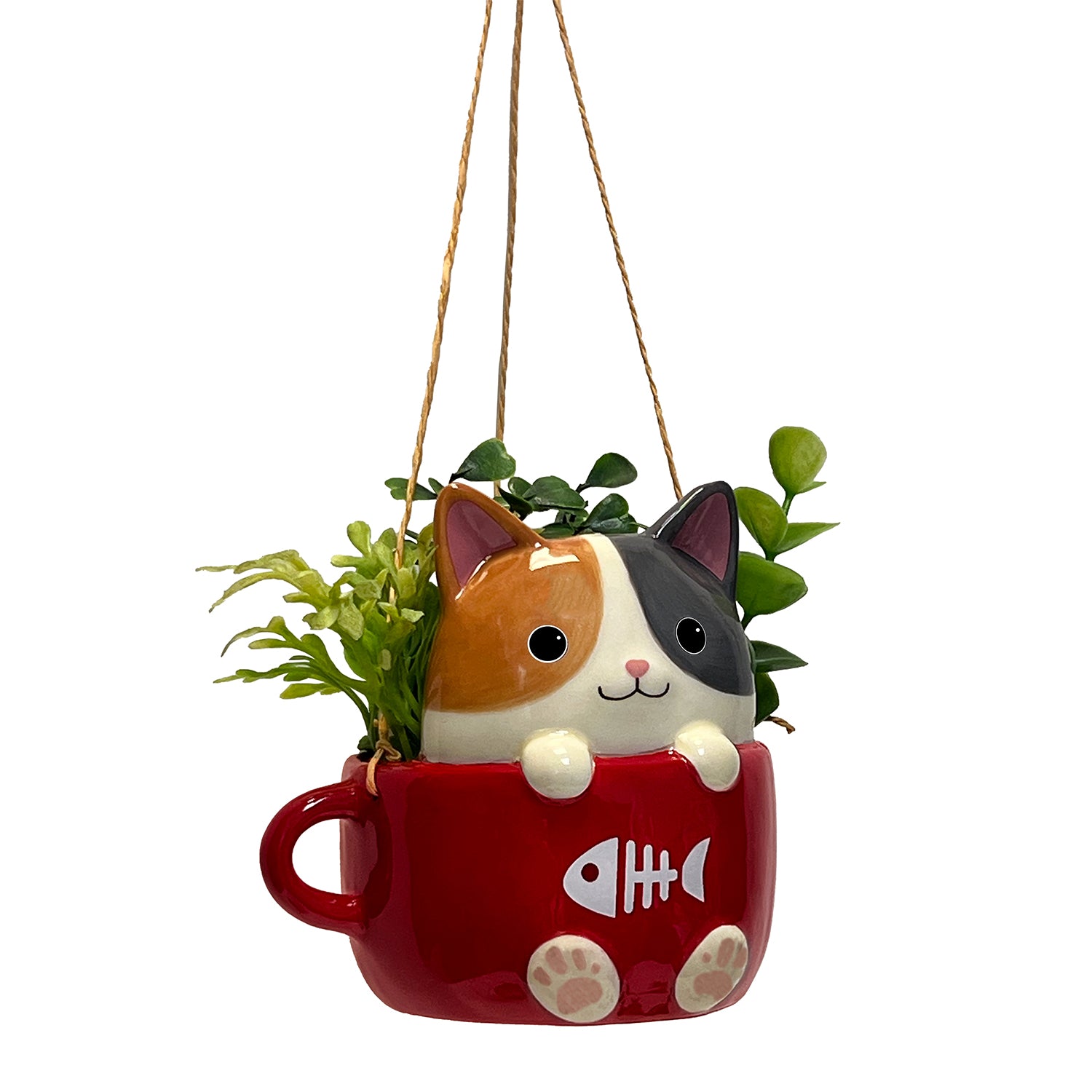 hanging cat planter Cats In Cups Mini Hanging Planters – Streamline Imagined Wholesale