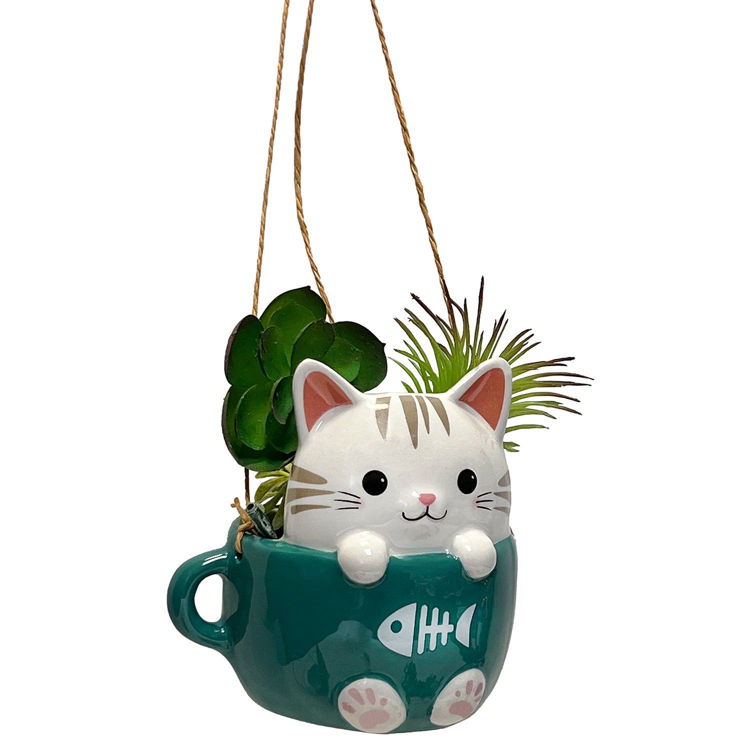 cute hanging planter Cats In Cups Mini Hanging Planters – Streamline Imagined Wholesale