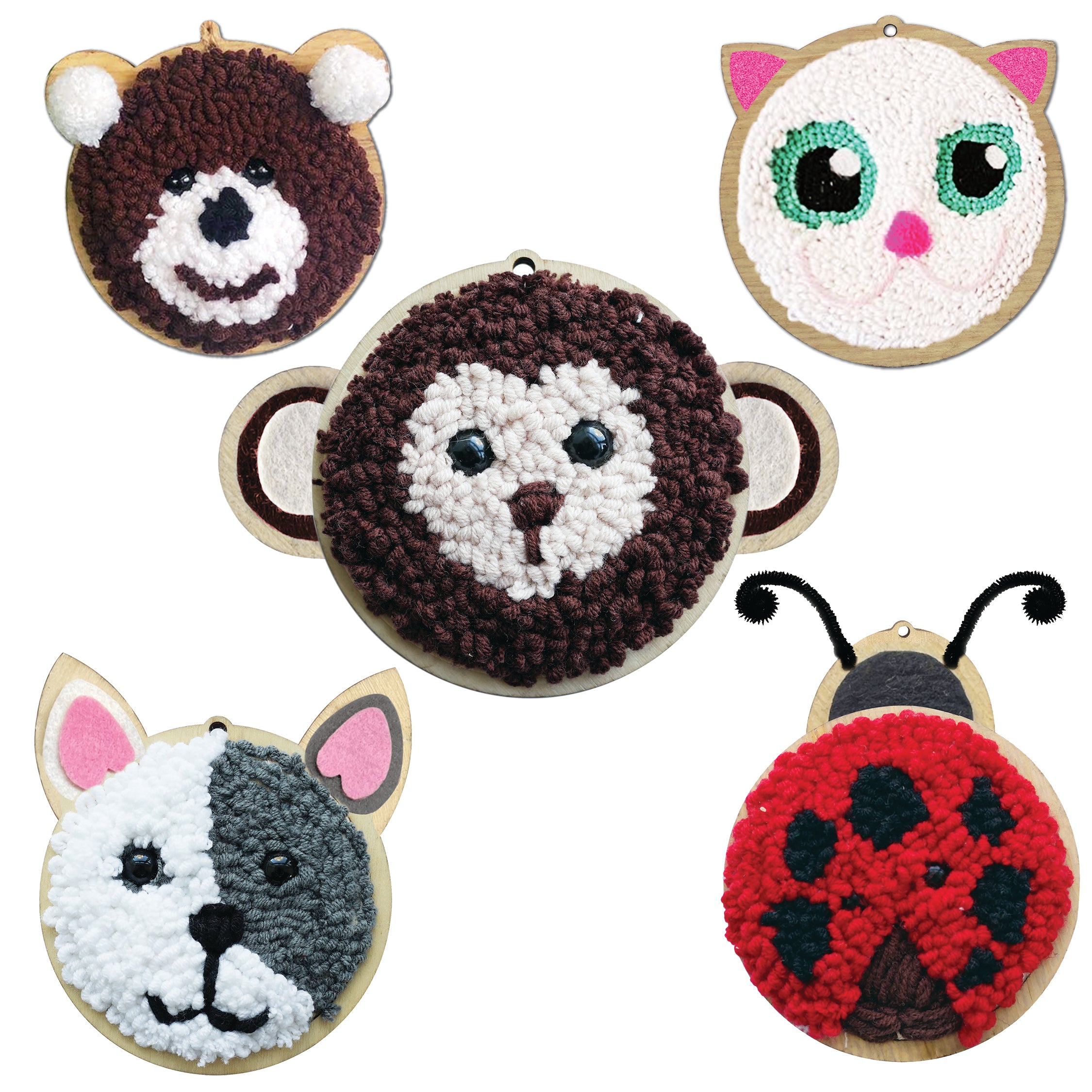 DIY Punch Embroidery Kits for Adults Animal Pattern with Accessories  Threader